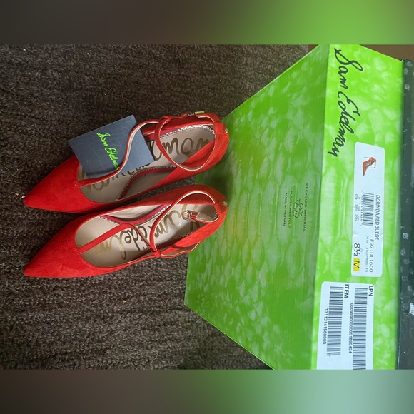Sam Edelman Dorinda Red Suede Pump Size 8 1/2 - Picture 5 of 7
